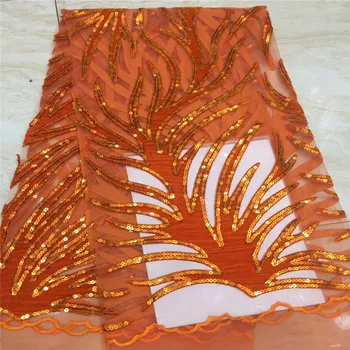 

2019 New Design African Laces Fabrics High Quality French Embroidered Laces Tulle Laces Fabric with Sequins For Wedding xc66-164