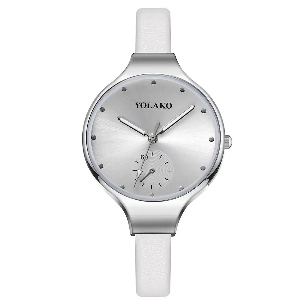 Silver white Роскошные женские модные часы-браслет, розовые женские кварцевые часы, новые качественные женские наручные часы, женские кожаные часы - Цвет: Silver white