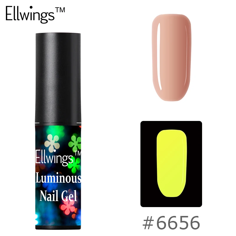 Ellwings гель для ногтей флуоресцентный светящийся гель лак для ногтей УФ светится в темноте гель лак для ногтей - Цвет: 6656