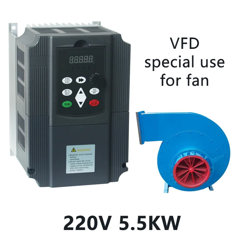 Fan Type5.5kw220v Вентилятор водяного насоса преобразователь частоты 220V0. 75kw-7.5kw эффективное шумоподавление плавным регулированием скорости вентилятора - Цвет: Fan Type5.5kw220v