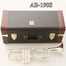 AB-190S Bb Труба высокого качества медная Посеребренная музыкальный инструмент Bb Труба с мундштуком перчатки чехол