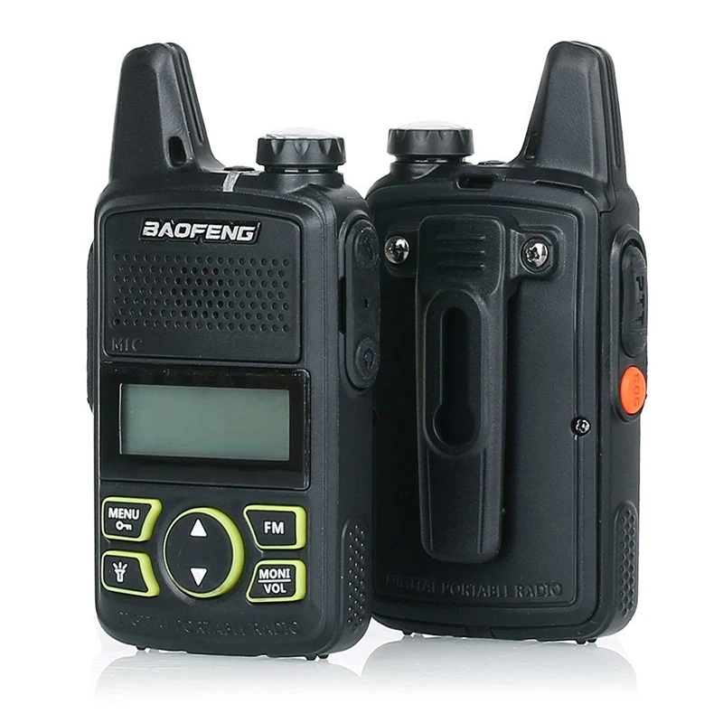 2 × 2-Way радио BF-T1 Walkie Talkie Mini Long Range FM UHF 400-470MHz US EU штекер приемный ток: ≤380m A