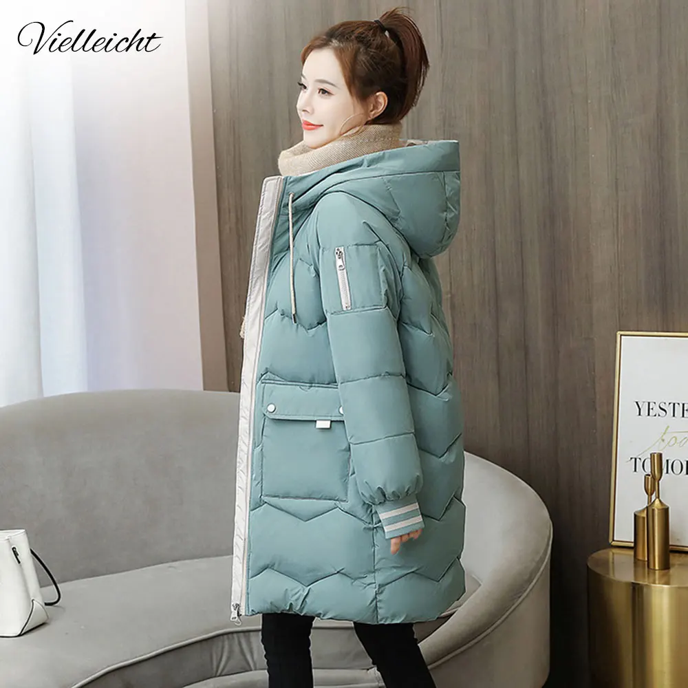 

Vielleicht Down Jackets Female Winter Coat Women's Parkas Hooded Warm Winter Jacket Coat Cotton Padded Jacket Plus Size XS-3XL