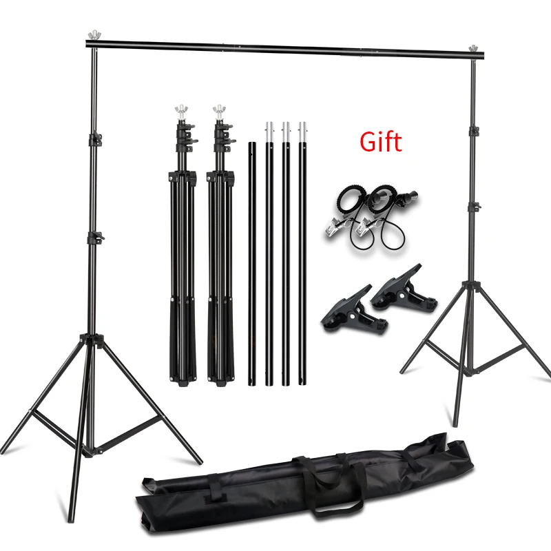 Online Photography Background Backdrop Stand Support System Kit for Photo Studio Muslin Backdrops, Paper and Canvas with Carrying Bag