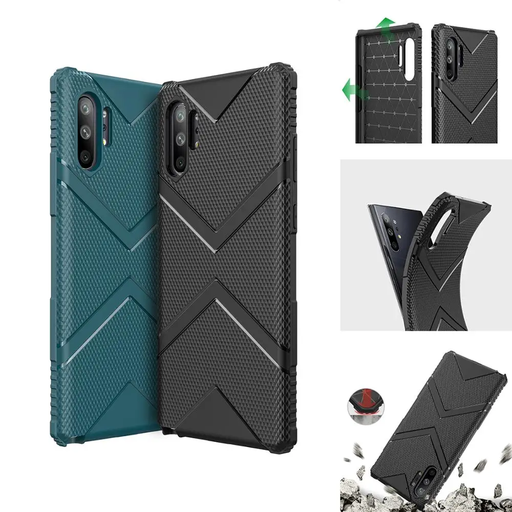Противоударный чехол для Samsung Galaxy Note 10 Plus + противоударный резиновый мягкий
