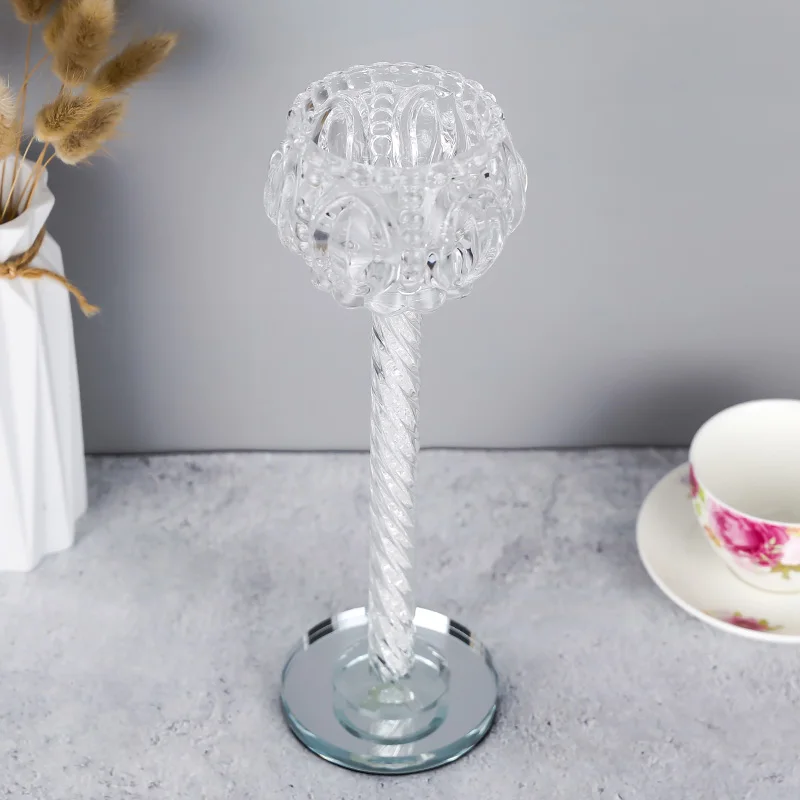 Brand New Crystal Cut Glass Candlestick Candle Holder Candle Stand Tea Light For Coffee Dining Table Centerpieces Wedding CH160