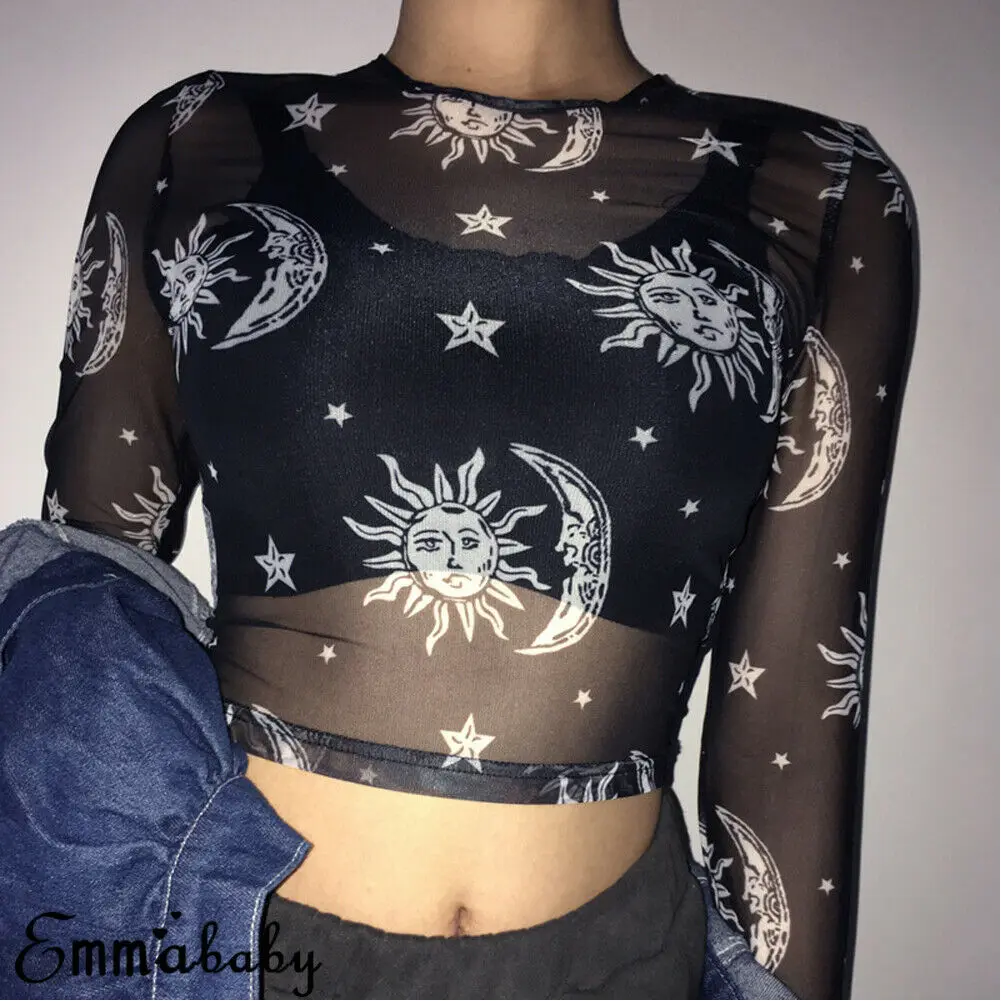 sun moon mesh top