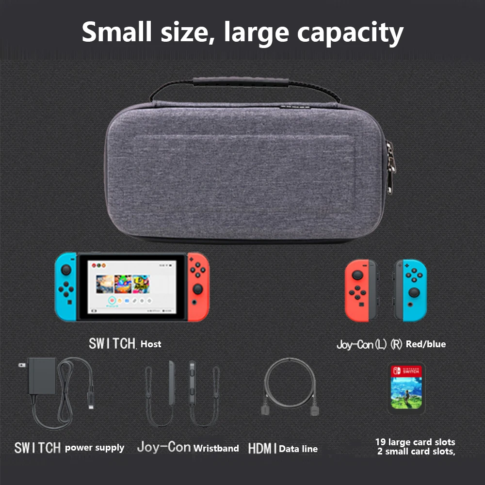Чехол для хранения для консоли nintendo Switch для оригинального зарядного устройства адаптер переменного тока с 20 игровыми картриджами жесткий чехол