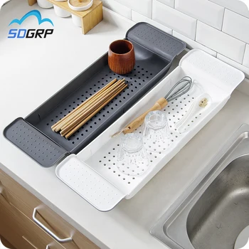 

Retractable Bathtub Storage Rack Bath Tray Shelf Tub Multi-Function Bathroom Tools Towel Storage Shelf Kitchen Sink Drain Holder