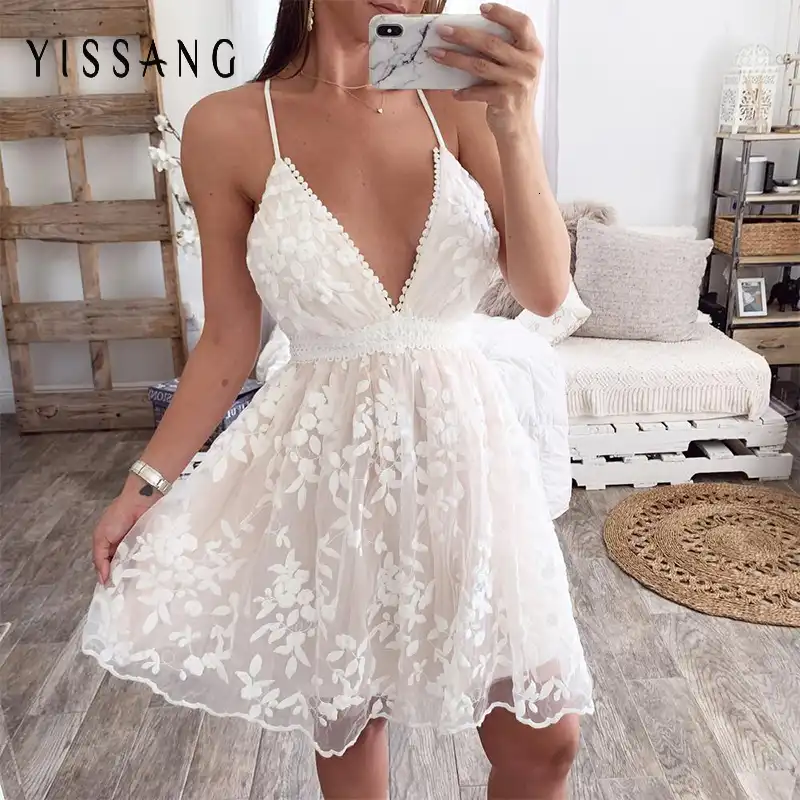 white strapless summer dress