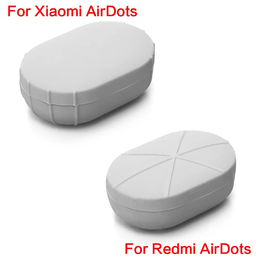 Portefeuille Bluetooth беспроводной чехол для наушников Xiaomi Airdots& Red Rice AirDots ТПУ силиконовый чехол для наушников Защитный чехол - Цвет: Серый
