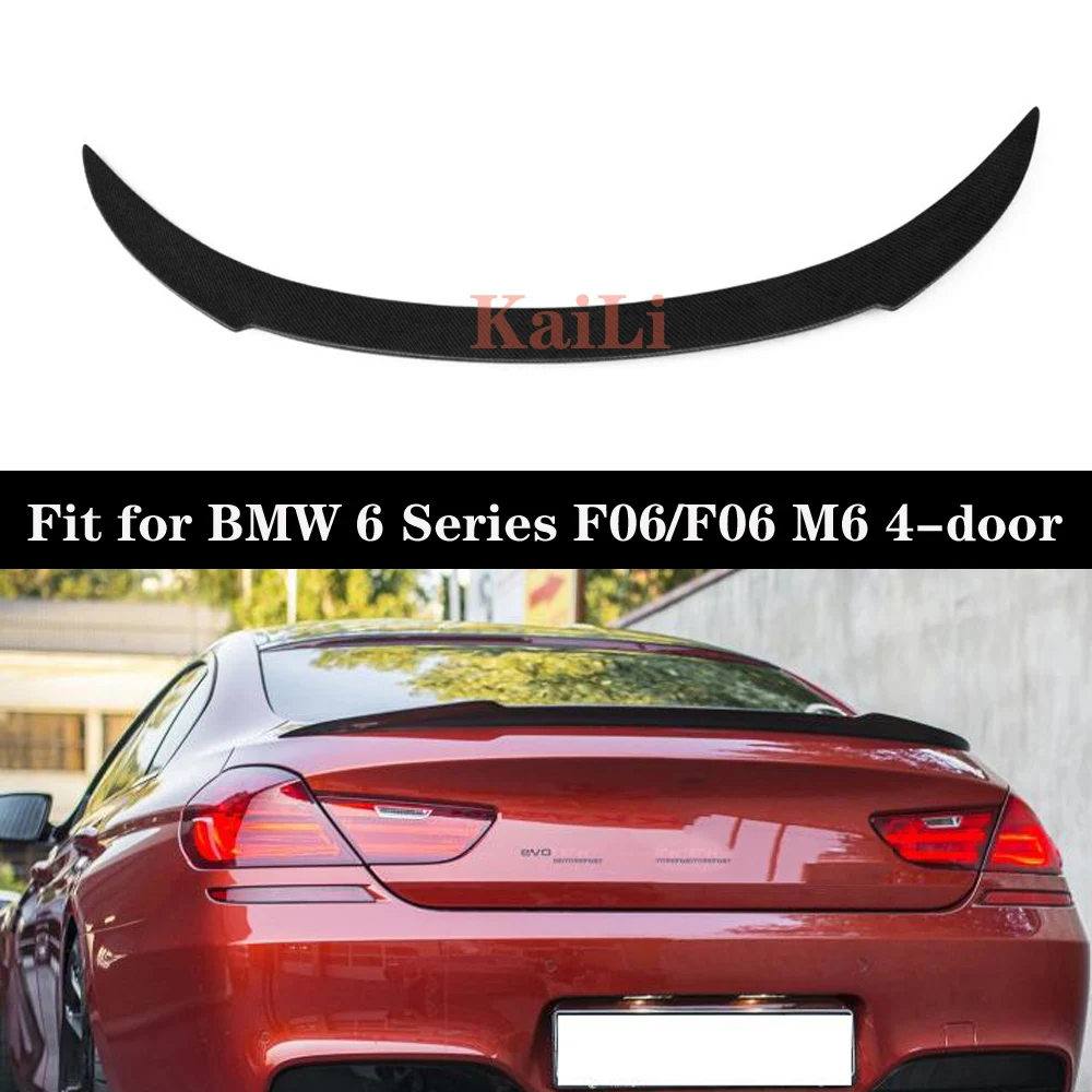 Для BMW 6 серий F06 M6 4-дверный седан из углеродного волокна блеск черный спойлер