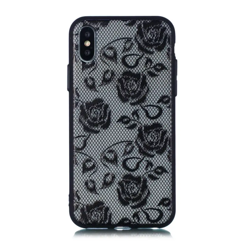 JFWEN чехол с кружевными цветами для iphone XS Max X 8 7 Plus XR Чехол Жесткий PC чехол для телефона s для iphone X 7 8 6S Plus 5 5S SE чехол - Цвет: 3