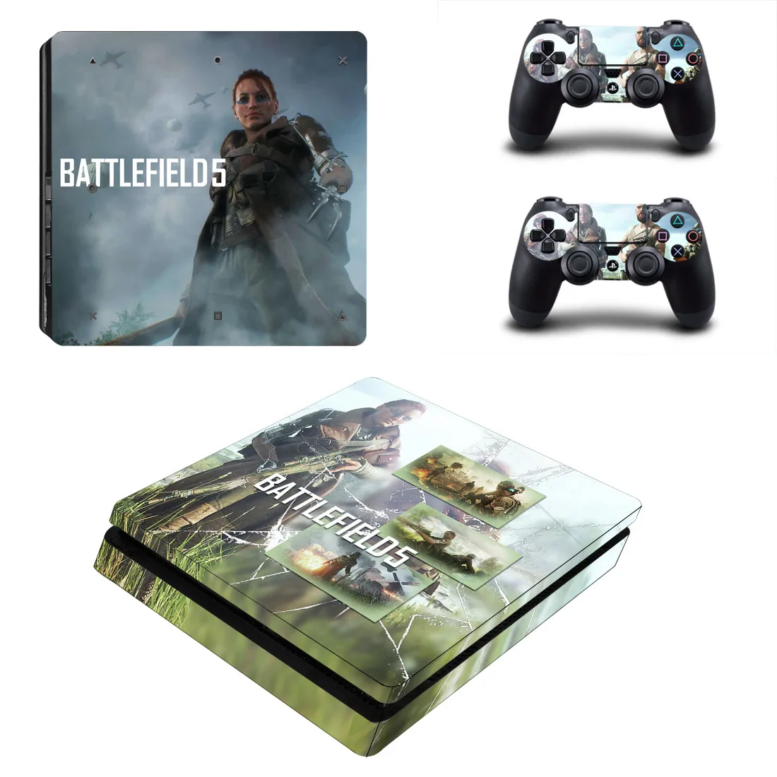Battlefield 5 PS4 тонкие наклейки PS 4 Play станция 4 тонкие наклейки виниловые Pegatinas для playstation 4 тонкая консоль и контроллер