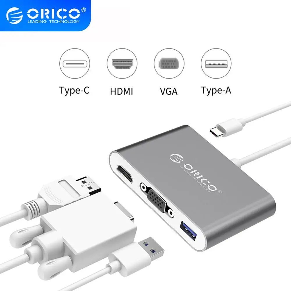 Алюминиевый концентратор USB 3 1 к Type C ORICO высокоскоростной передачи данных 5 Гбит/с