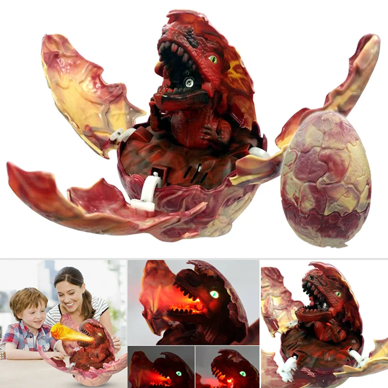 

Voice Control Light Simulation Hatching Spray Dinosaur Egg Christmas Toys for Kids YJS99