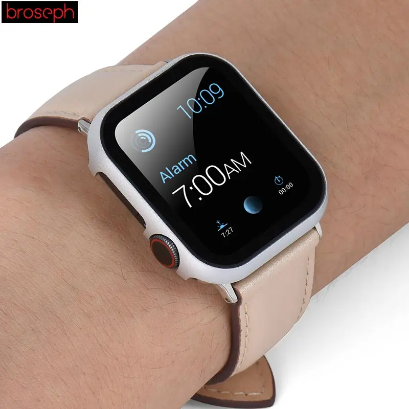 Все включено закаленная Защитная пленка для стекла чехол для Apple Watch 38 мм 42 мм 40 мм 44 мм металлический корпус рамка для iwatch 1 2 3 4