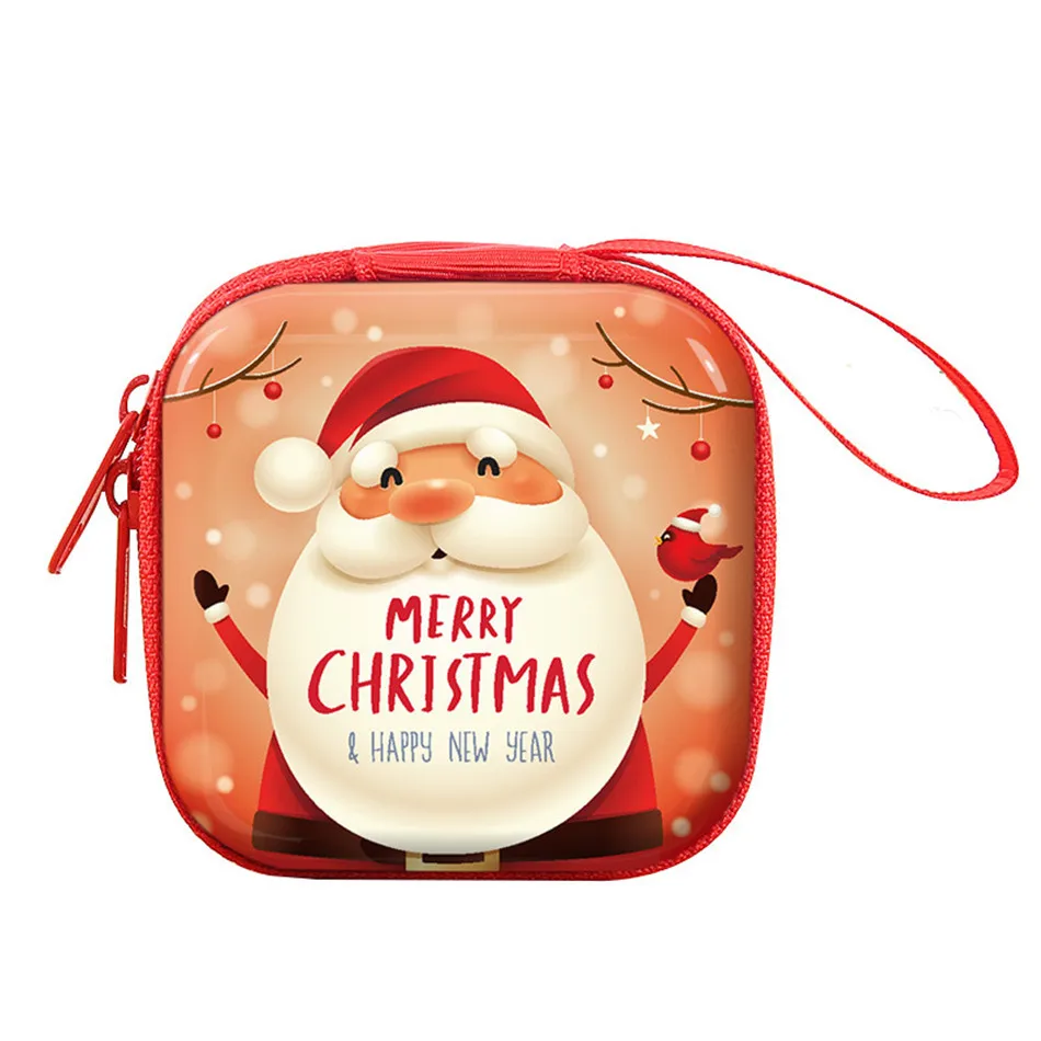 Веселый Рождественский детский кошелек мини-сумка для sd-карт, наушники, клатч для ключей, сумка для наушников, женские кошельки для девочек, детская сумочка для девочек