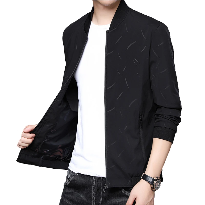 

Man Coat Jacket Zip Up Men Jacket Spring Autumn Fashion Brand Slim Fit Coats Male Casual Baseball Bomber Jacket Mens Overcoat
