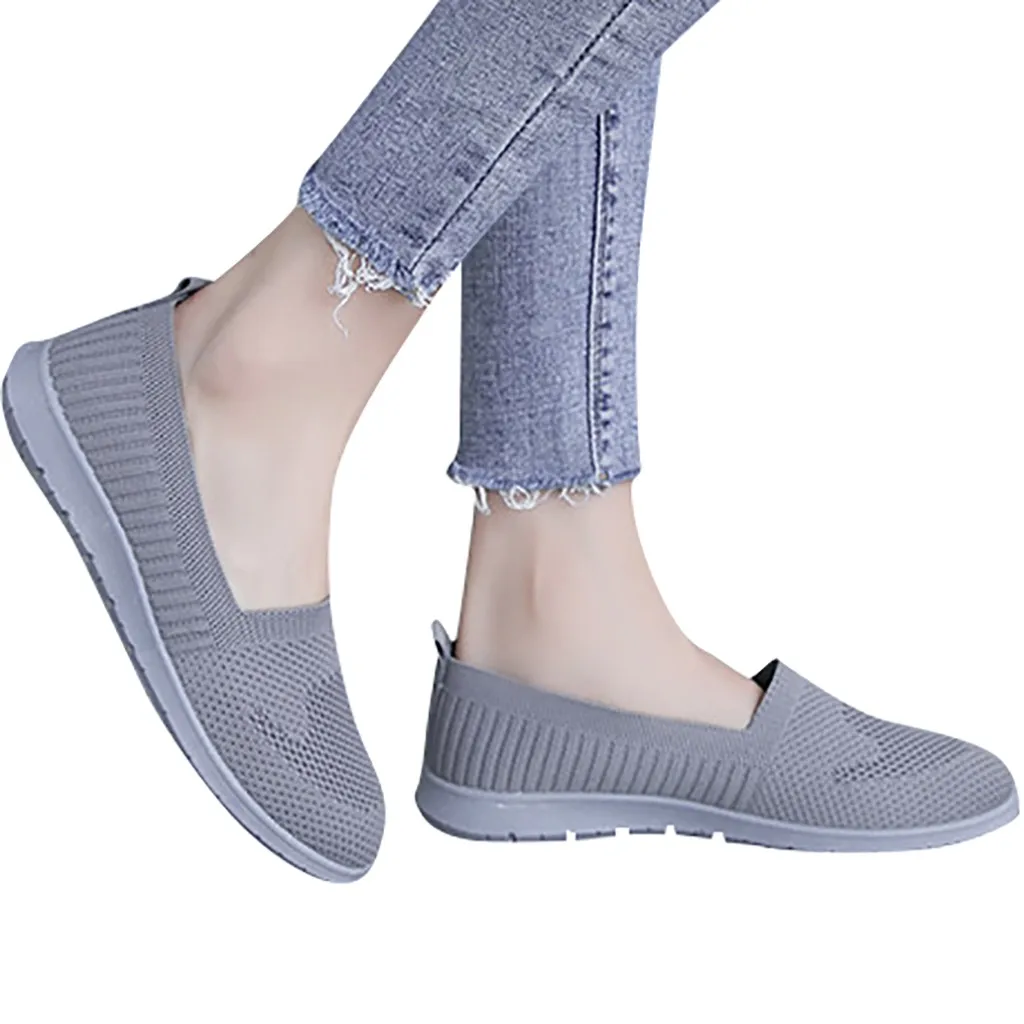 

Breathable Lightweight Loafers Soft Shoes For Women Air Mesh Flat Bottom With Slip On Casual Running Leisure Style Lazy shoe#N3