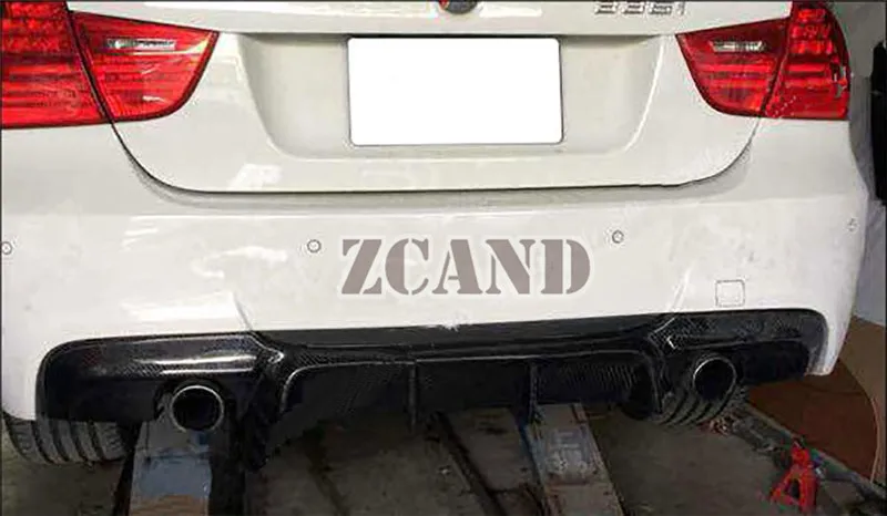 Большой ребристый диффузор из настоящего углеродного волокна для BMW E90 3 Series 323i 325i