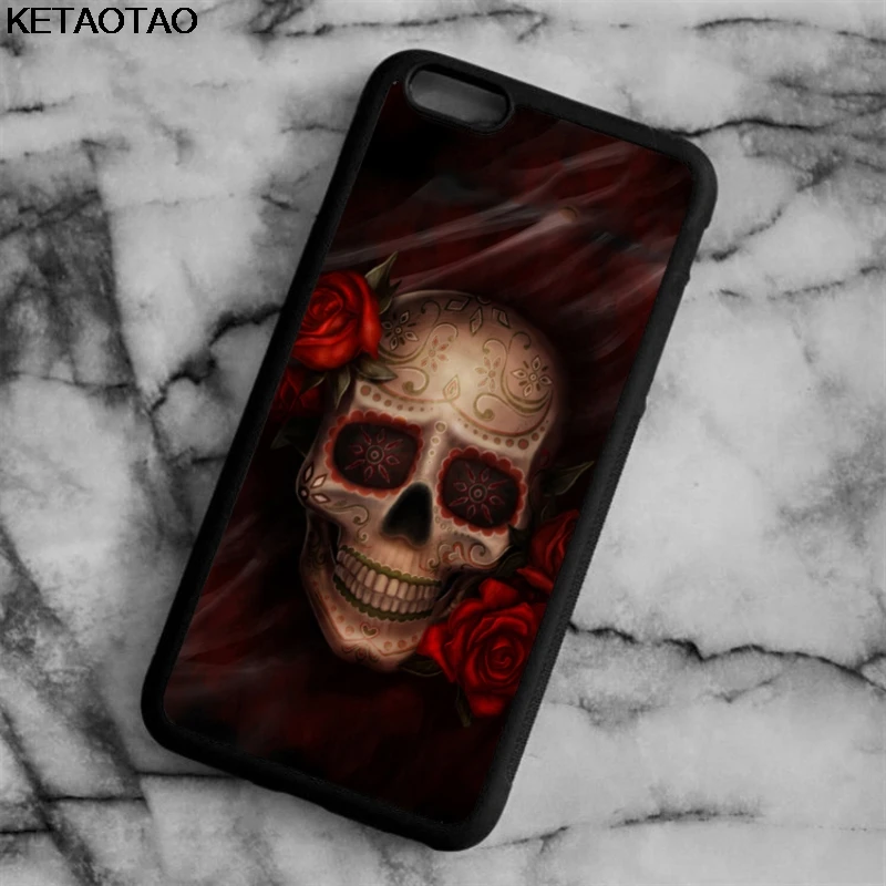 Оранжевый KETAOTAO Каратель Череп Логотип чехол для телефона s для iPhone 4S SE 5 6 5C 5S 6S 7 8 SE X Plus XR XS Max Чехол Мягкий ТПУ резиновый силиконовый - Цвет: Оранжевый