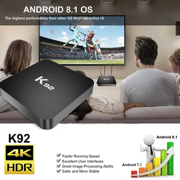 

Docooler K92 Android 8.1 Smart TV Box Amlogic S905 X2 2.4G/5G Dual-band WiFi USB3.0 Bluetooth 4.2 Support 4K Media Player TV Box
