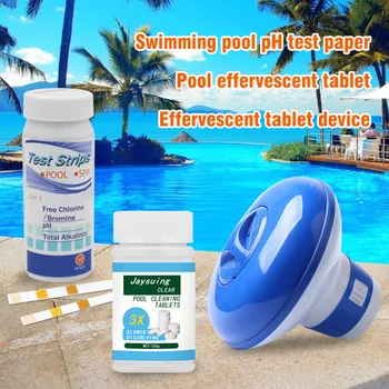 

Pool Cleaning Tablet Swimming Pool Chlorine Tablet Effervescent Cleaning With Floating Pool Dispenser Cleaner And Ph Test Paper
