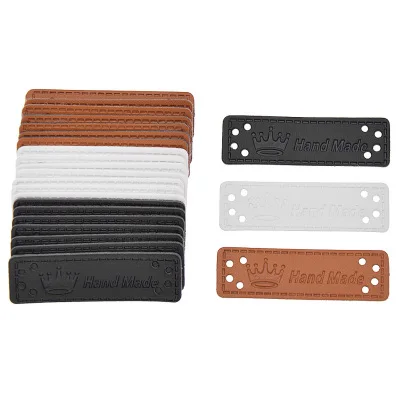 24pcs with 3colors Индивидуальность DIY ремесло кожа, ручной работы этикетки для пришить женская обувь бирки для аксессуаров - Цвет: 24pcs with 3colors