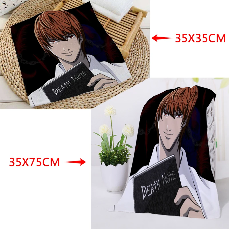 Новое поступление на заказ Death note полотенце для лица с рисунком из микрофибры квадратные прямоугольные полотенца Размер 35x35 см 35x75 см логотип на заказ - Цвет: 9