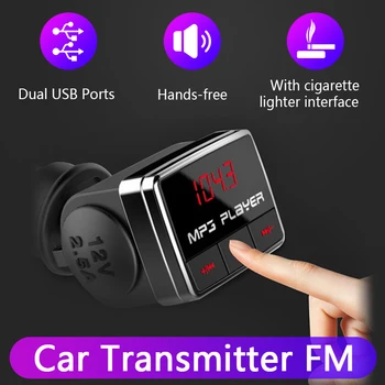 

1.3 large screen Car Bluetooth FM Transmitter with Cigarette Lighter Hands-Free modulator fm Dual usb charger support TF card