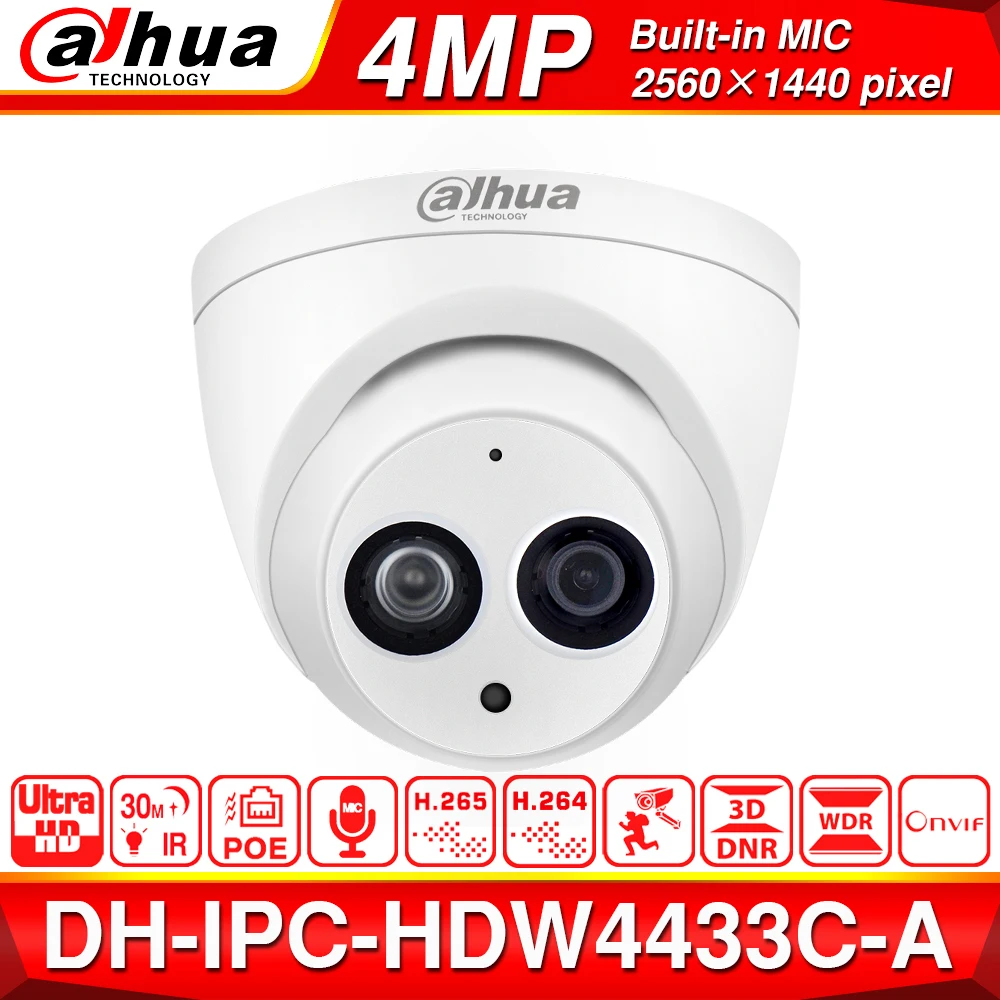 Dahua 4MP 8+ 4 камера безопасности Система 4MP IP камера IPC-HDW4433C-A 8CH POE NVR4108-8P-4KS2 система наблюдения P2P Удаленный просмотр