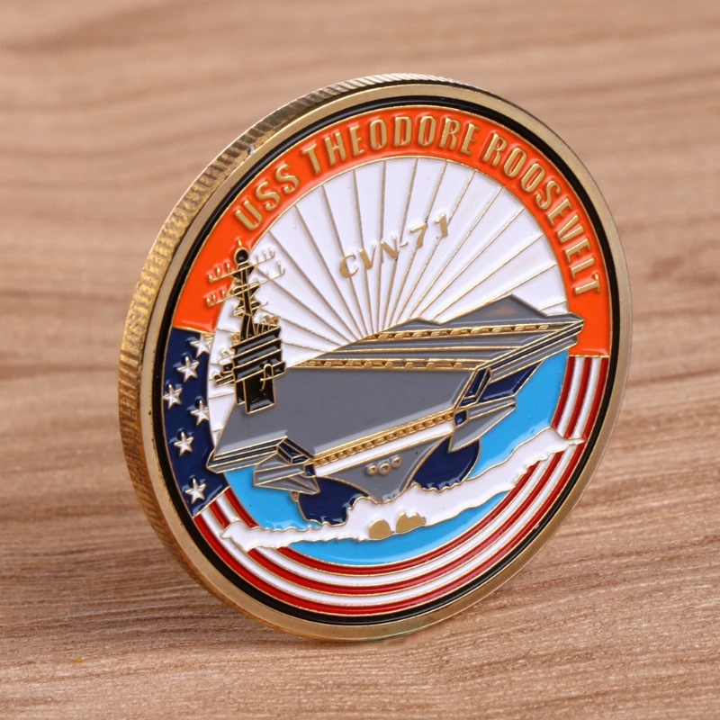 Памятная коллекция монет Художественное покрытие золотой морской CVN71 авианоситель Y4UB