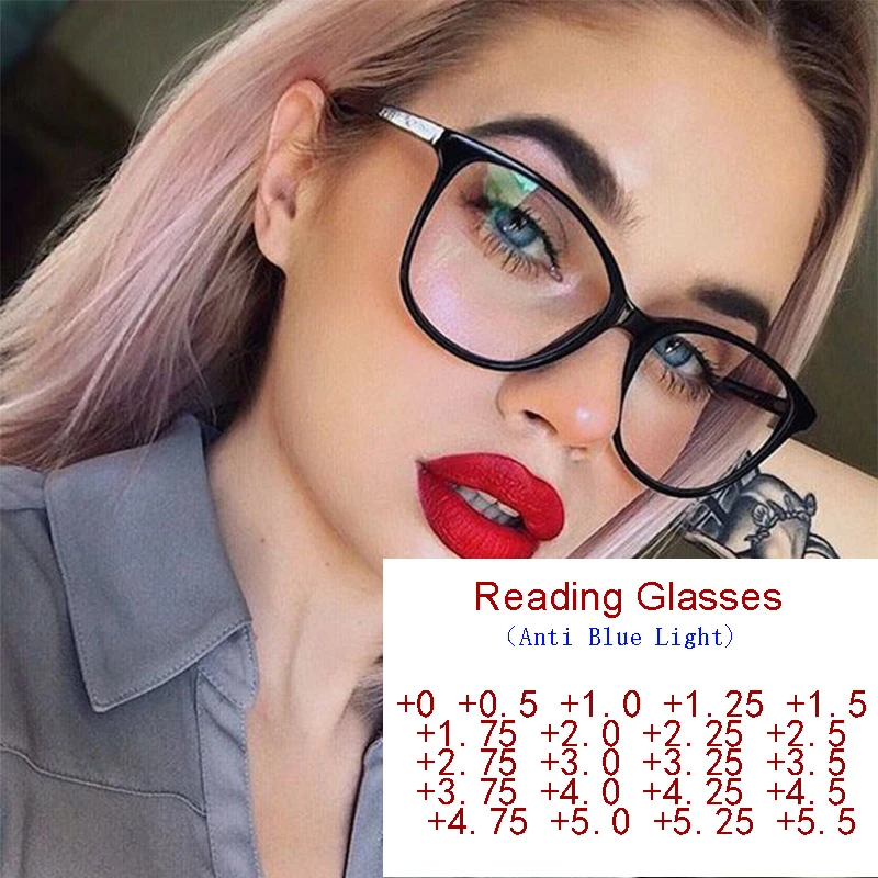 Gafas lectura con luz azul para mujer, lentes transparentes de ojo de con aumento, para ordenador, 0 A + 600|Gafas de lectura de hombres| - AliExpress