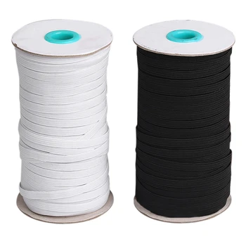 

2 roll 5Mm Mask Rope Ear Strap Rope Goggles Wear Rope Polyester Walking Horse Elastic Band Elastic Band White Black