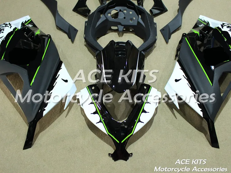 Мотоциклетный обтекатель abs Подходит для Kawasaki Ninja300 2013- корпусные детали формы белый черный ACEKITS Магазин № 0196