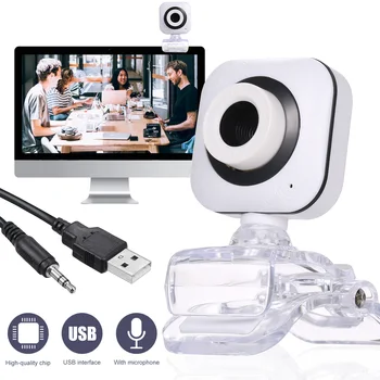 

High-definition USB Webcam 0.3 Megapixels Web Camera Clip-on for PC Laptop Computer Desktop Teleconference Live Broadcast