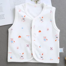 Детский жилет из чистого хлопка на весну, лето и осень детский жилет для мужчин и женщин тонкий жилет для новорожденных с мультяшным рисунком однослойный детский жилет с машинкой