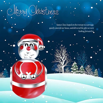 

Strollgirl new 100% 925 Sterling Silver Red Enamel Santa Charms Beads Fit Pandora Bracelet Woman Fashion Jewelry Christmas Gifts