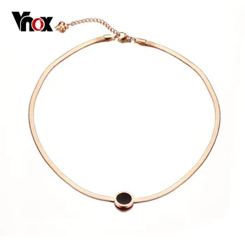 

Vnox Rose Gold-Color Choker Necklace for Women Jewelry Stainless Steel Snake Chain