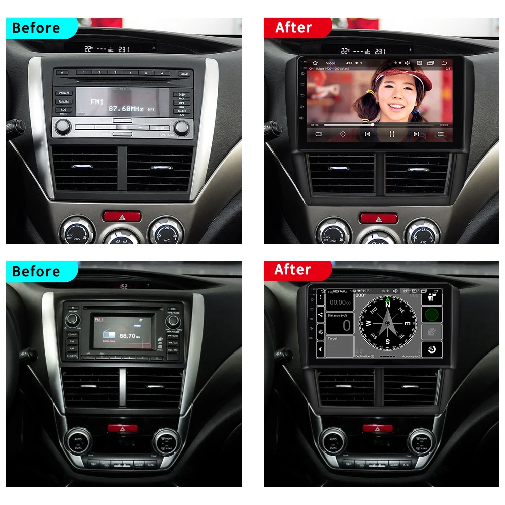 EKIY " ips Автомобильный мультимедийный Android 9,0 No 2 Din Авто Радио для Subaru Forester 2008-2012 gps навигация 3g/4 GWIFI стерео плеер