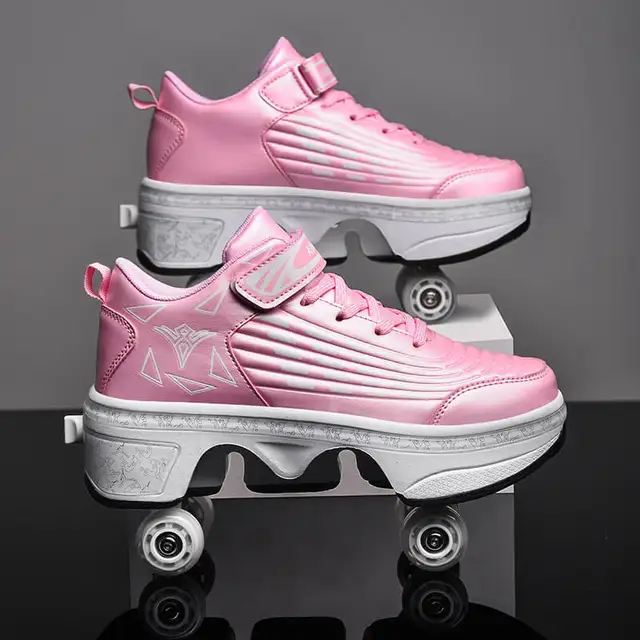 Retractable Roller Skate Shoes 4 Wheels 