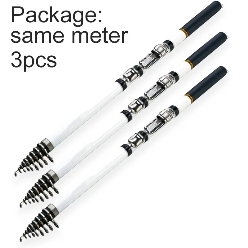 Carp Fishing 1.5M-3.0M Rod Feeder Hard Carbon FRP Fiber telescopic Fishing Rod Fishing Pole Portable Travel Spinning Rod Ultra - Цвет: 3pcs for same meter