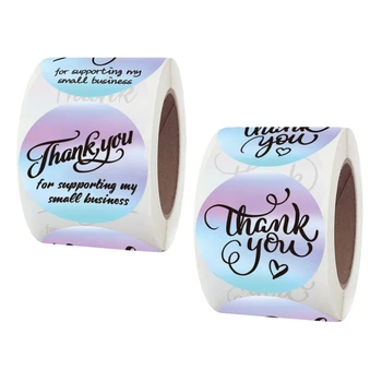 

500pcs Rainbow Thank You Sticker Gift Package Box Seal Label Scrapbooking Decor 91AD