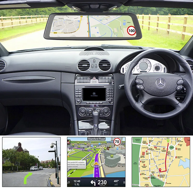 Видеорегистратор HGDO с 4 объективами Wi Fi 4G ADAS GPS навигация Full HD 1080P 10 &quot Android