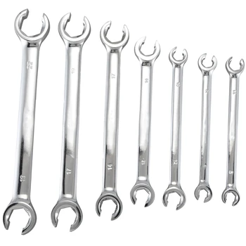 

7PCS Flare Nut Wrench Set of Multitools Oil Pipe Spanner Kit Full Polish High Torque Hand Tool