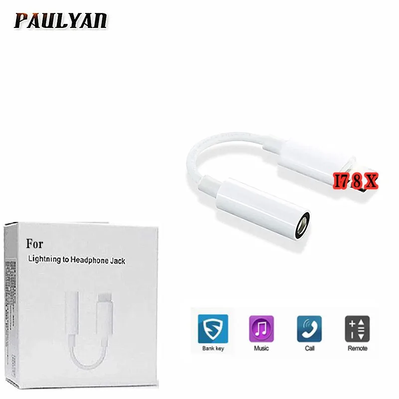 PAULYAN для apple iphone lightning до 3,5 мм адаптер для наушников для iphone 7 8 plus X для iphone lightning аудио конвертер
