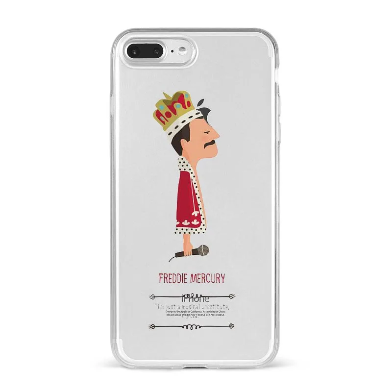 Чехол для телефона для Coque iPhone X XR XS Max 8 8Plus 7 7Plus 6 6S Plus 5S SE Фредди Меркури Queen band Мягкий силиконовый чехол