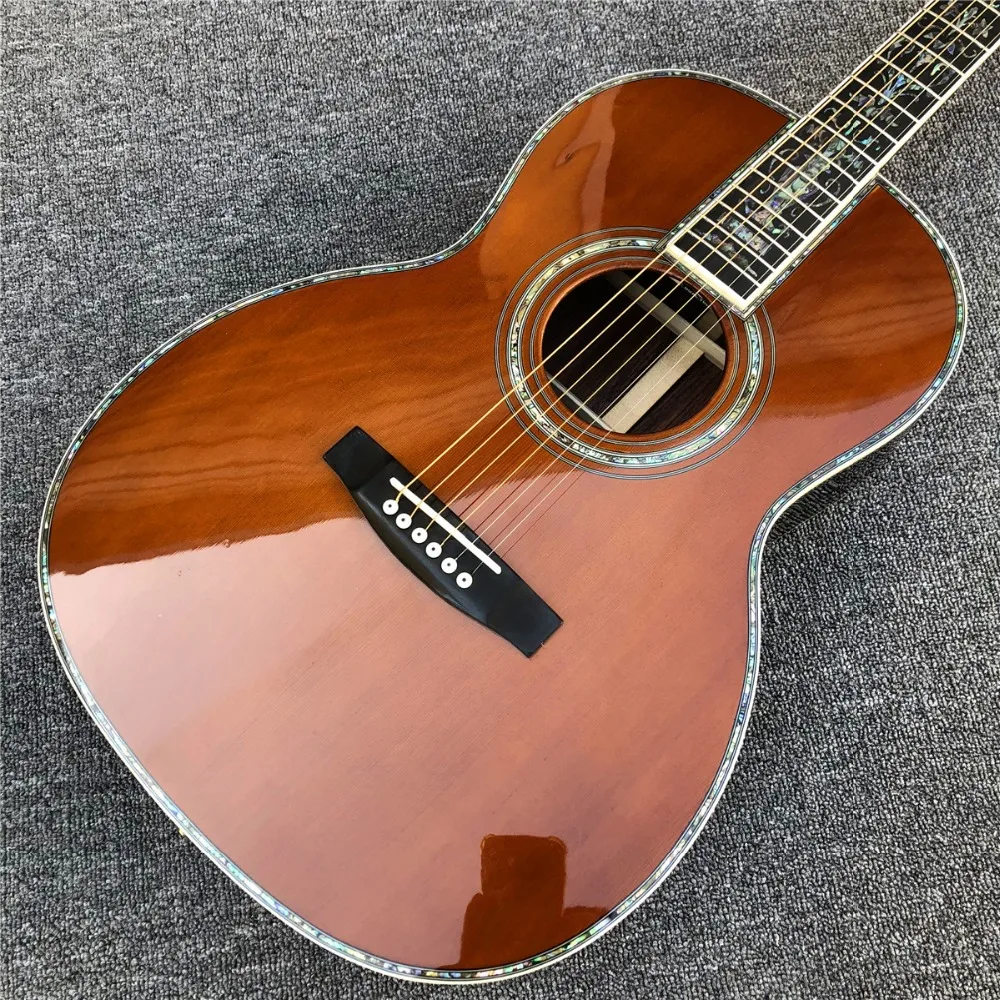 На заказ 39 дюймов ooo стиль Акустическая гитара, настоящий Абалон Ebony гриф Electirc Guitarra акустическая