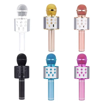 

Ws858 Wireless Bluetooth Microphone Mobile Karaoke Capacitive Microphone Mobile Live Sound Card Usb Computer Microphone